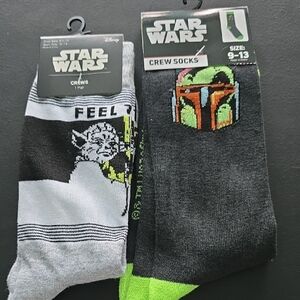 Star Wars Crew Socks - Gray, Black, and Green
